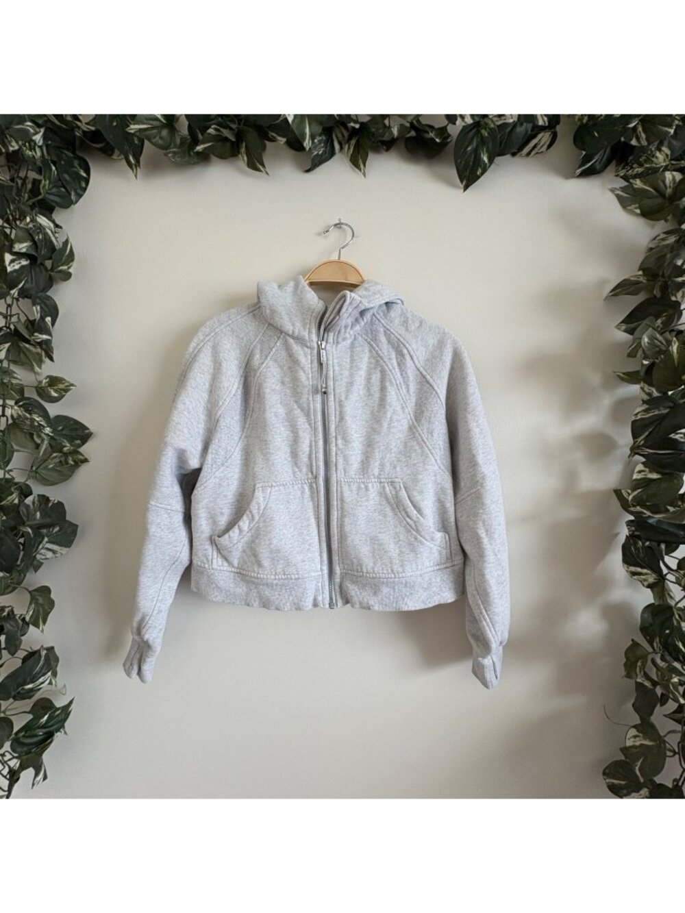 Lululemon Athletic Scuba Oversized Full Zip Hooded Jacket Heathered Grey Sz XS/S